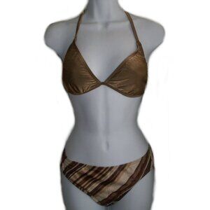 Be Creative Bronze Metallic Bikini - Med - NEW